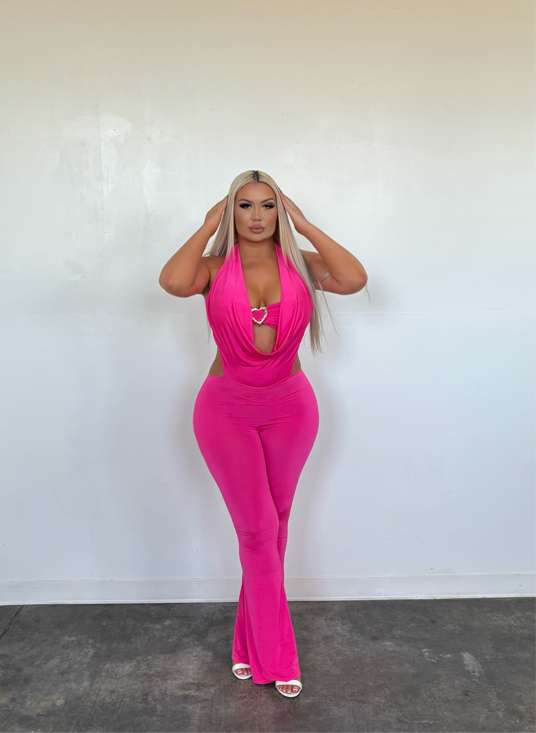 Barbie Dreams Halter Jumpsuit-Hot Pink