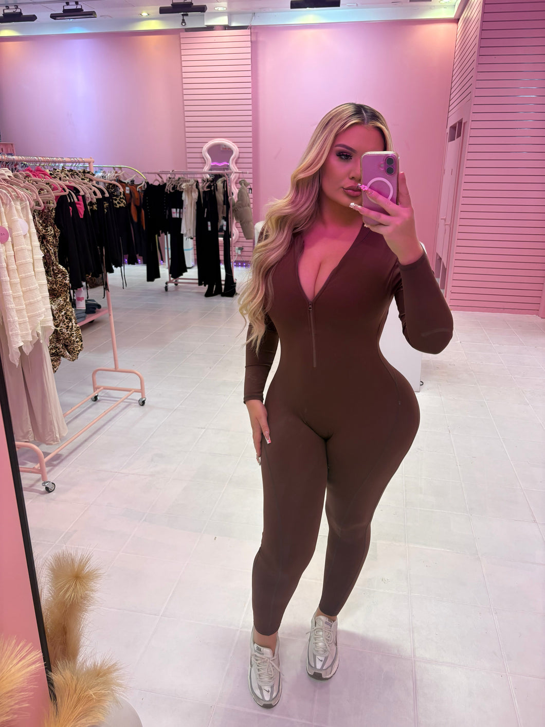 Cocoa Crush Open-Back Jumpsuit